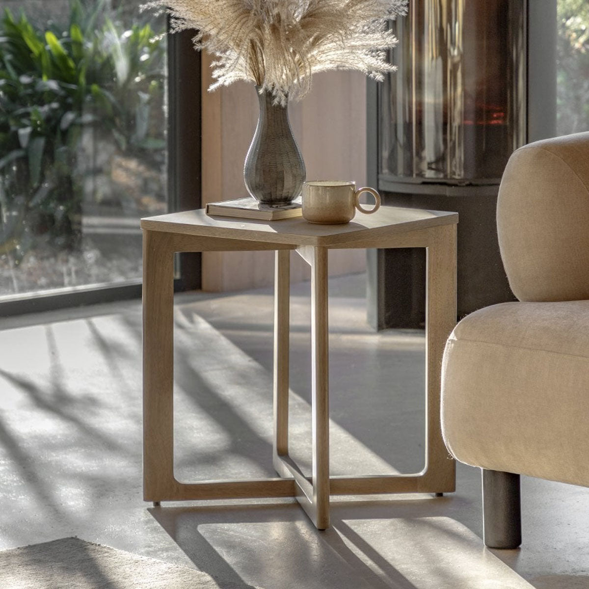 Gallery Direct Panelled Side Table 450x450x550mm