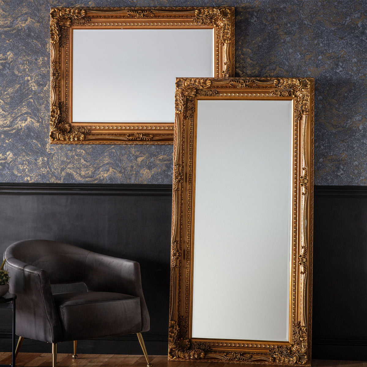 Gallery Direct Carved Louis Mirror Gold 1190x890mm