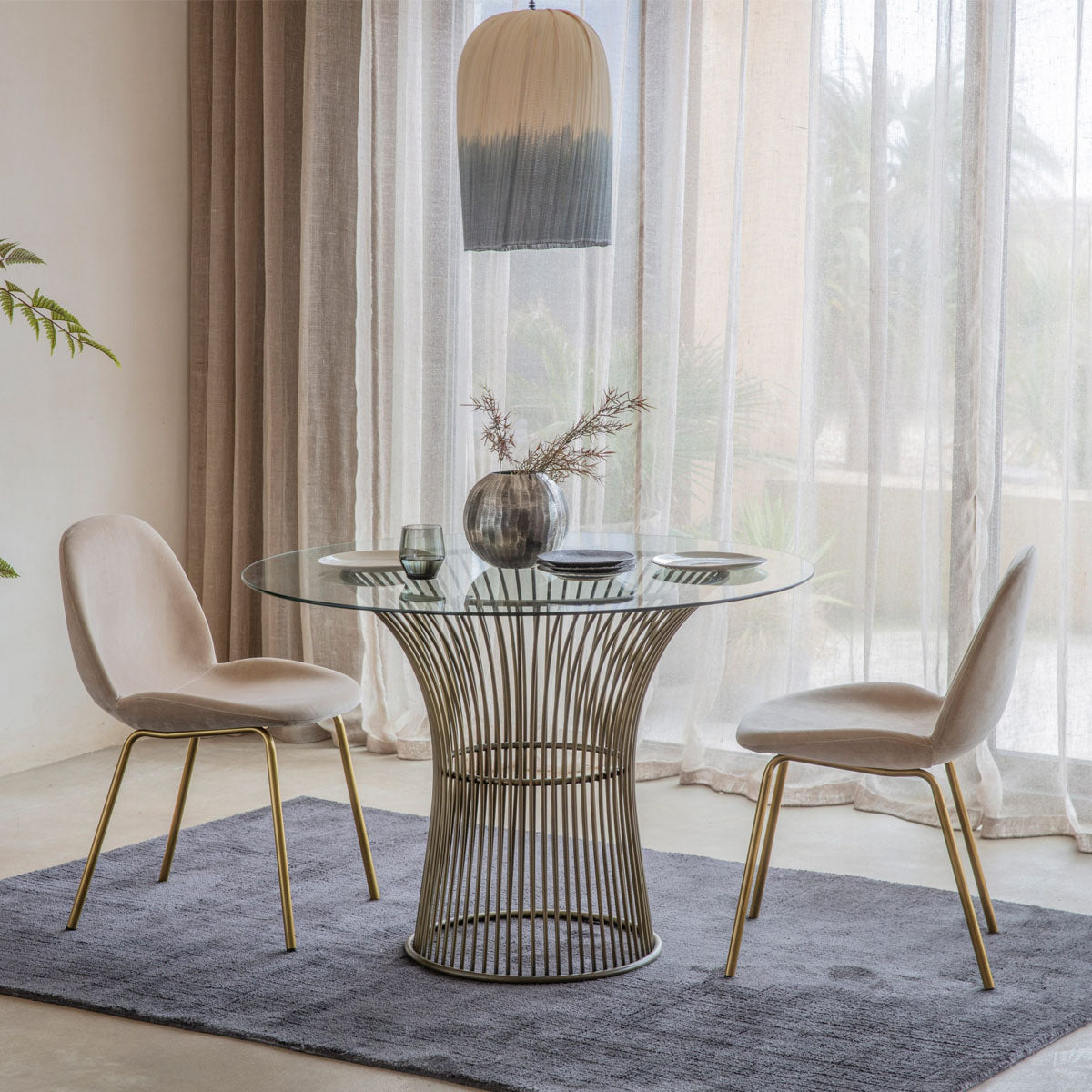 Gallery Direct Flanagan Chair Oatmeal Velvet (2pk)