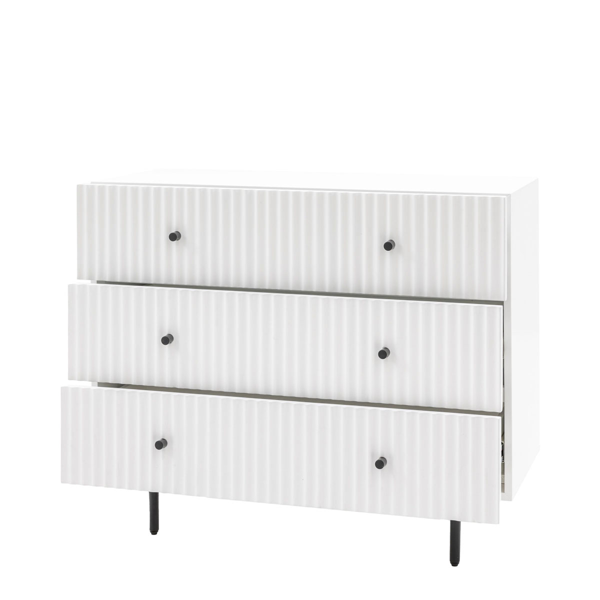 Gallery Direct Buckhurst 3 Drawer Chest White 400x900x750mm