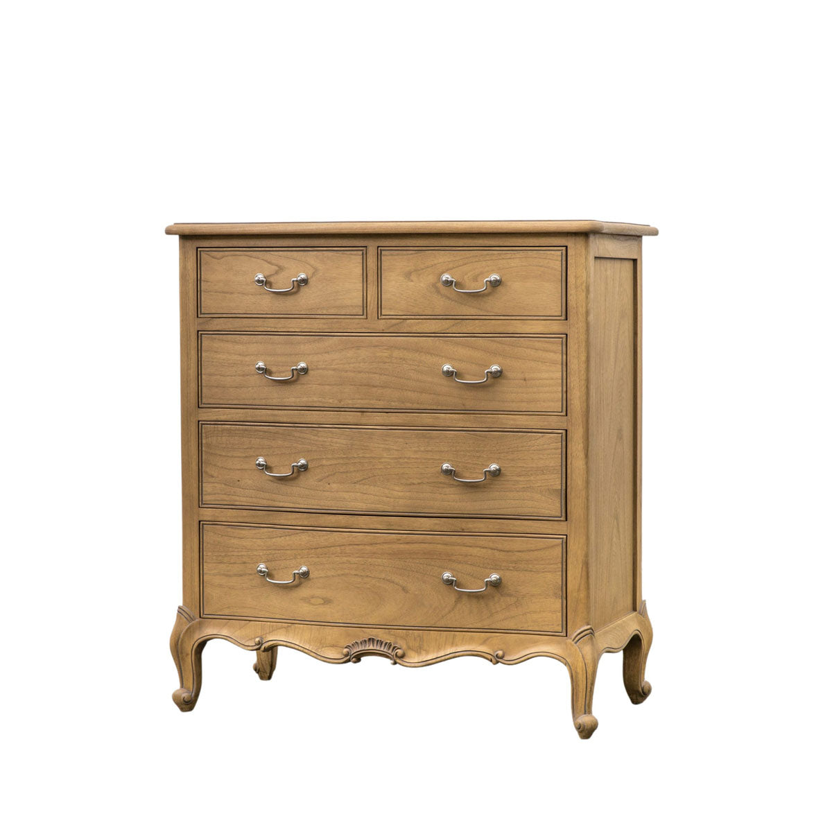 Gallery Direct Chic 5 Drawer Chest Weathered 900x500x980mm