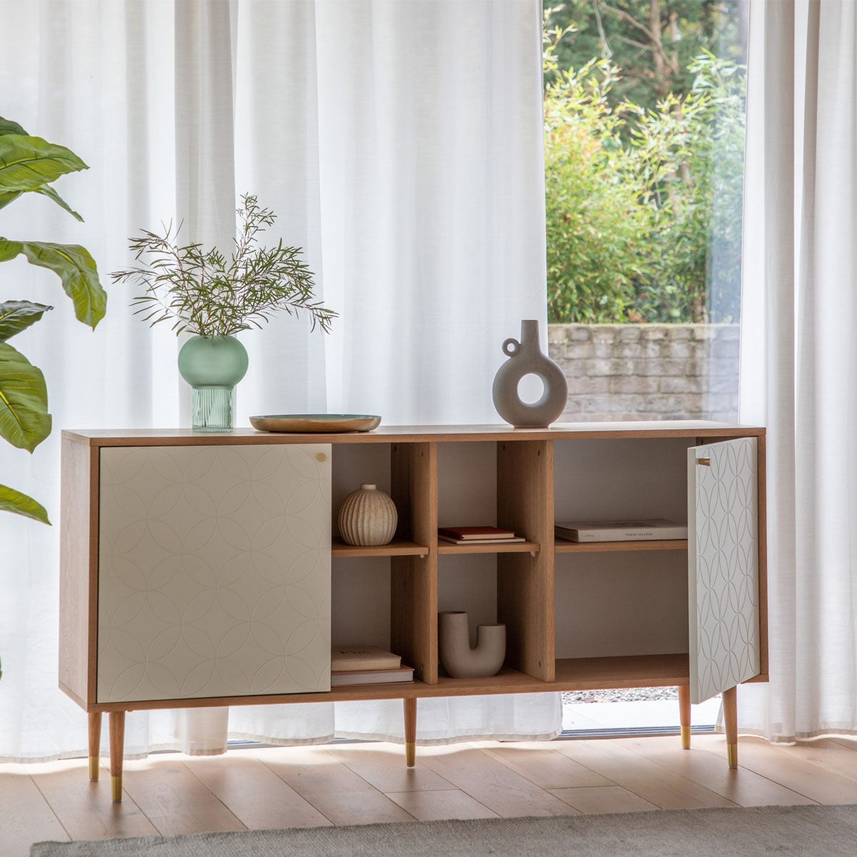 Gallery Direct Newbury Sideboard Oak White 1600x400x790mm