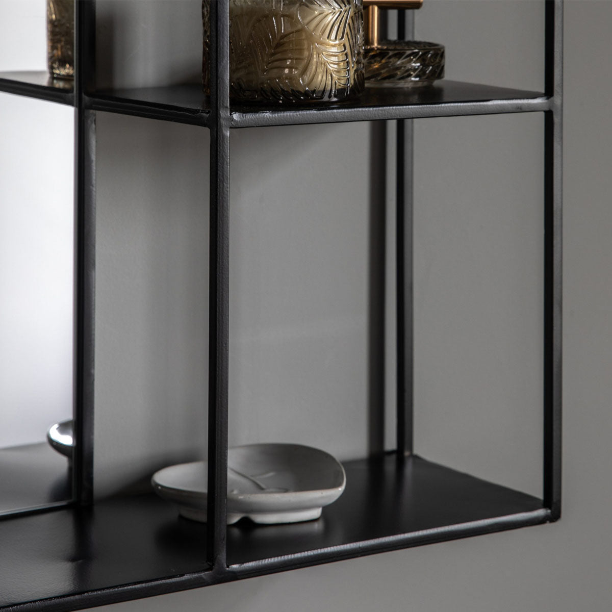 Gallery Direct Bassan Mirror Shelf Black 600x120x650mm