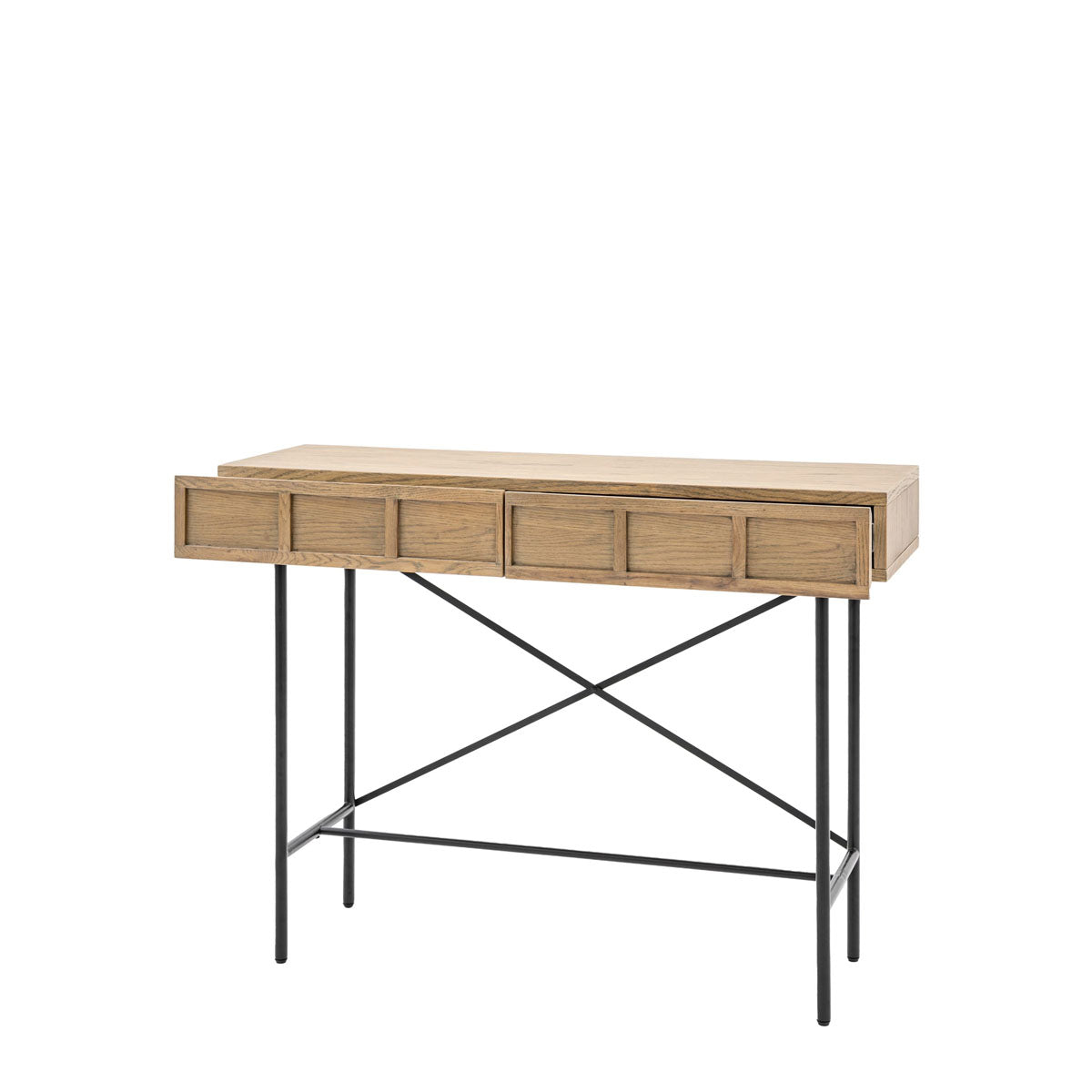 Gallery Direct Panelled 2 Drawer Console 1100x350x1100mm
