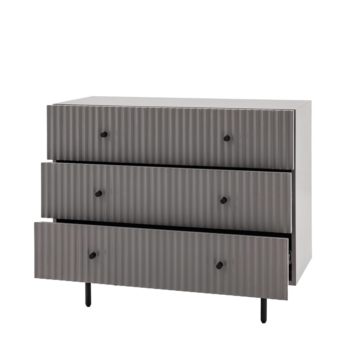 Gallery Direct Buckhurst 3 Drawer Chest Grey 400x900x750mm