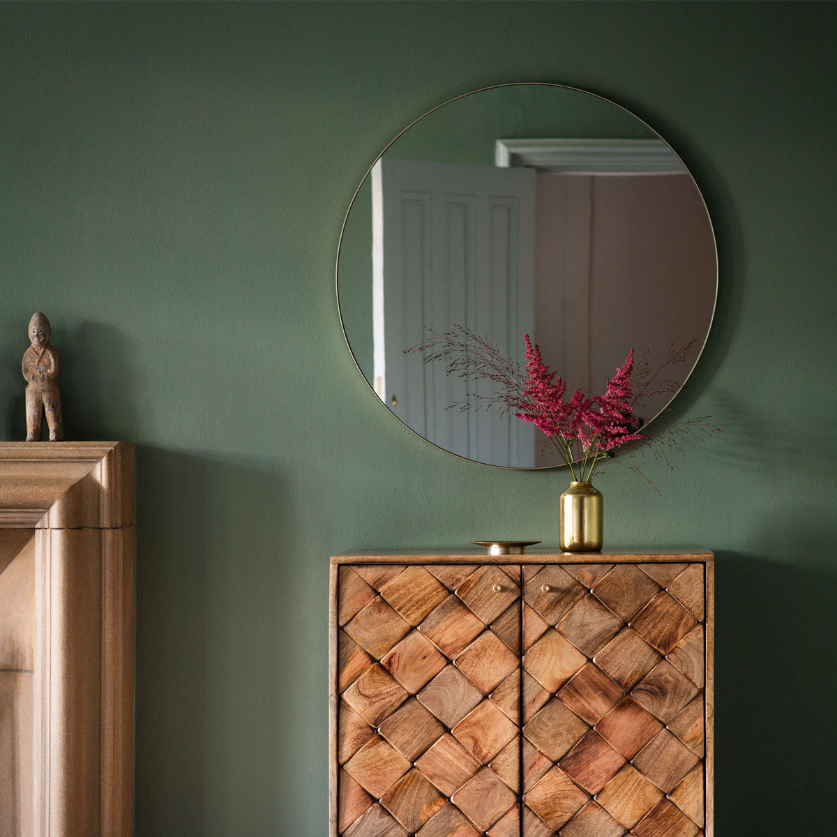 Gallery Direct Bowie Round Mirror Champagne 800x800mm