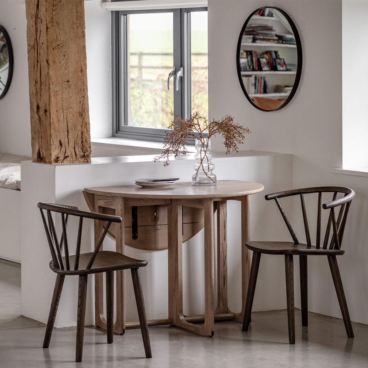 Gallery Direct Craft Folding Dining Table Smoked 1000x1000x750mm
