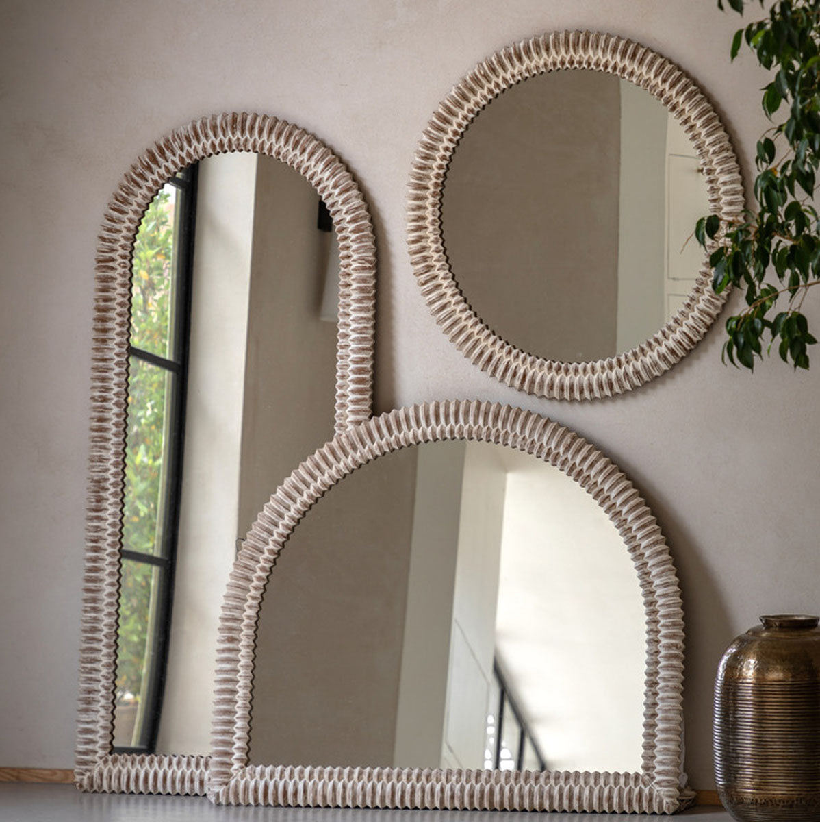 Gallery Direct Pimlico Arch Overmantle White Wash 1200x1000mm