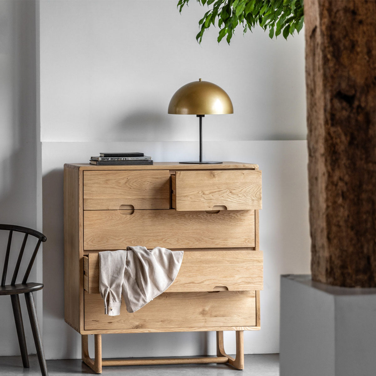 Gallery Direct Craft 5 Drawer Chest Natural 950x450x1060mm