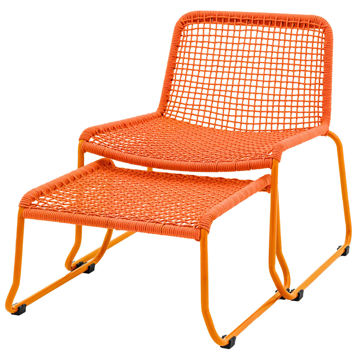 Gallery Direct Sassano Lounge Chair with Footstool Orange