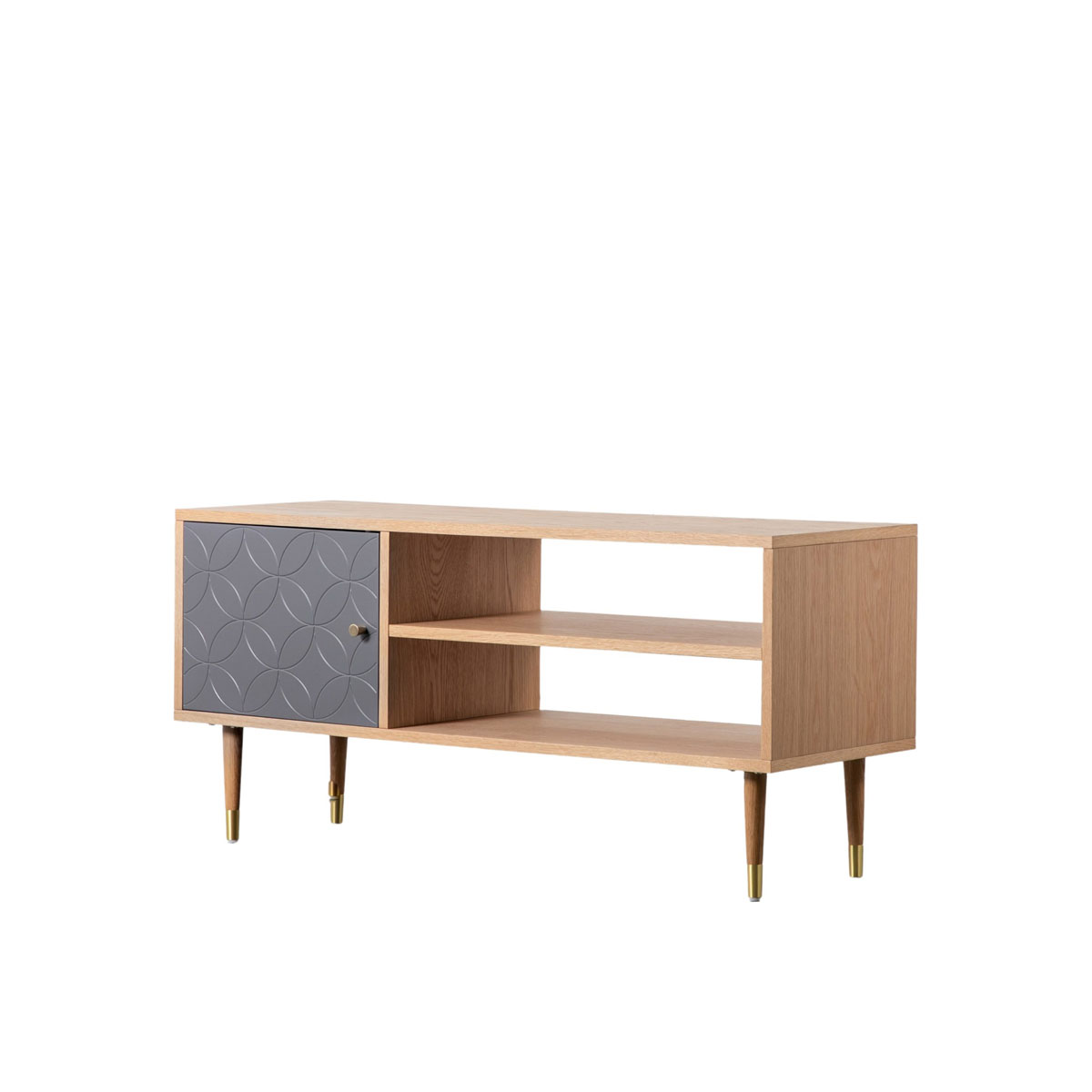 Gallery Direct Newbury Media Unit Oak Grey 1200x400x550mm