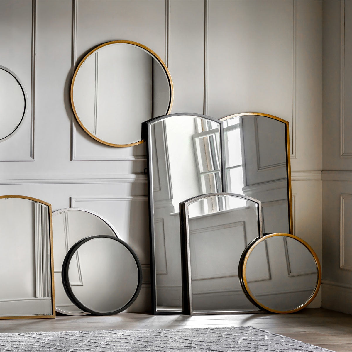 Gallery Direct Higgins Round Mirror Antique Gold 800x800mm