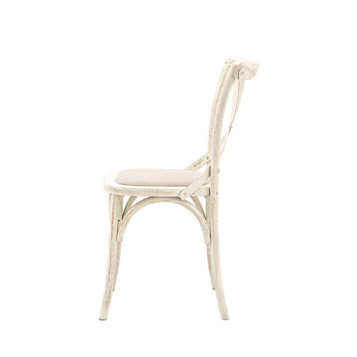 Gallery Direct Cafe Chair White Linen 470x560x880mm (2pk)