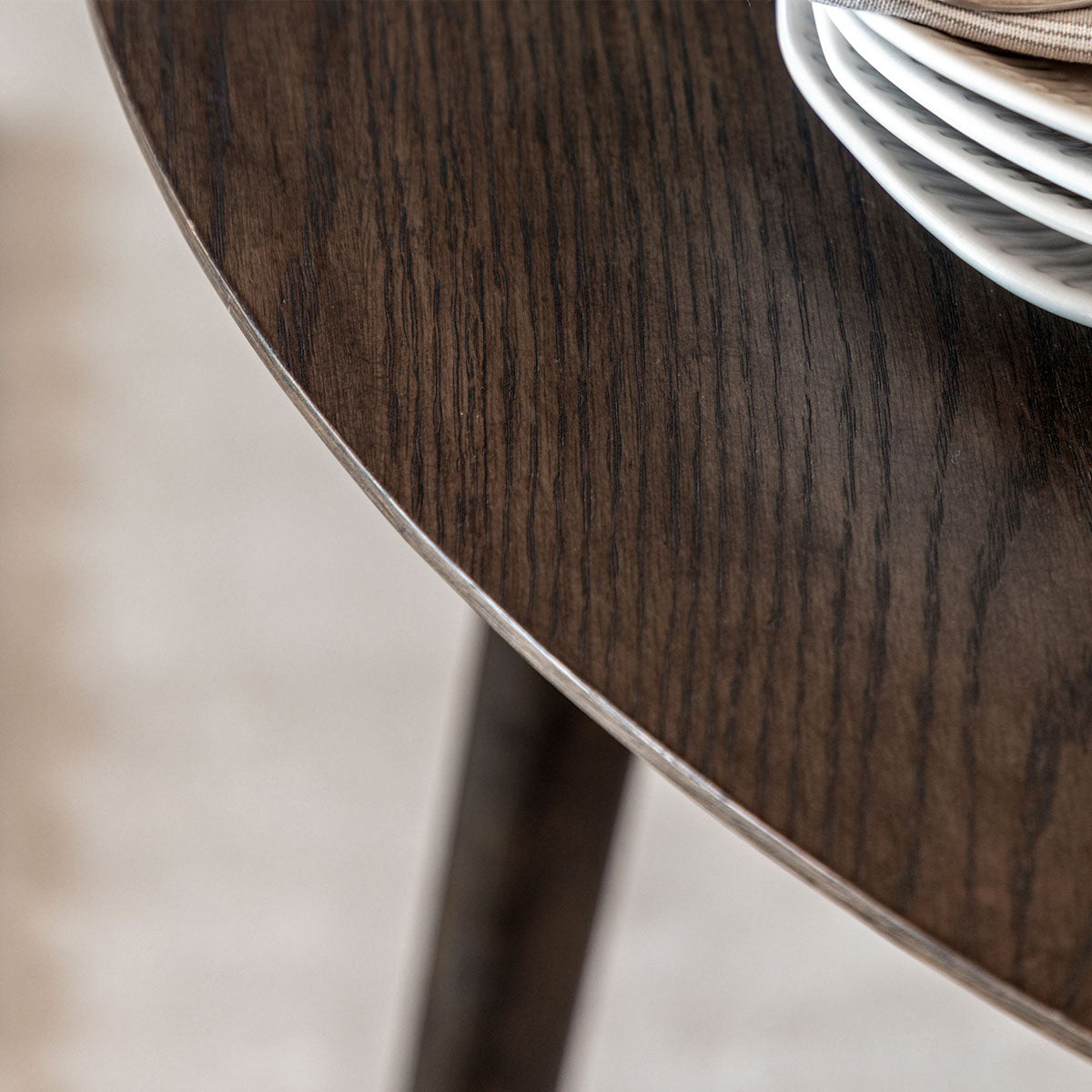 Gallery Direct Hatfield Folding Dning Tble Smoked 1000x1000x750mm