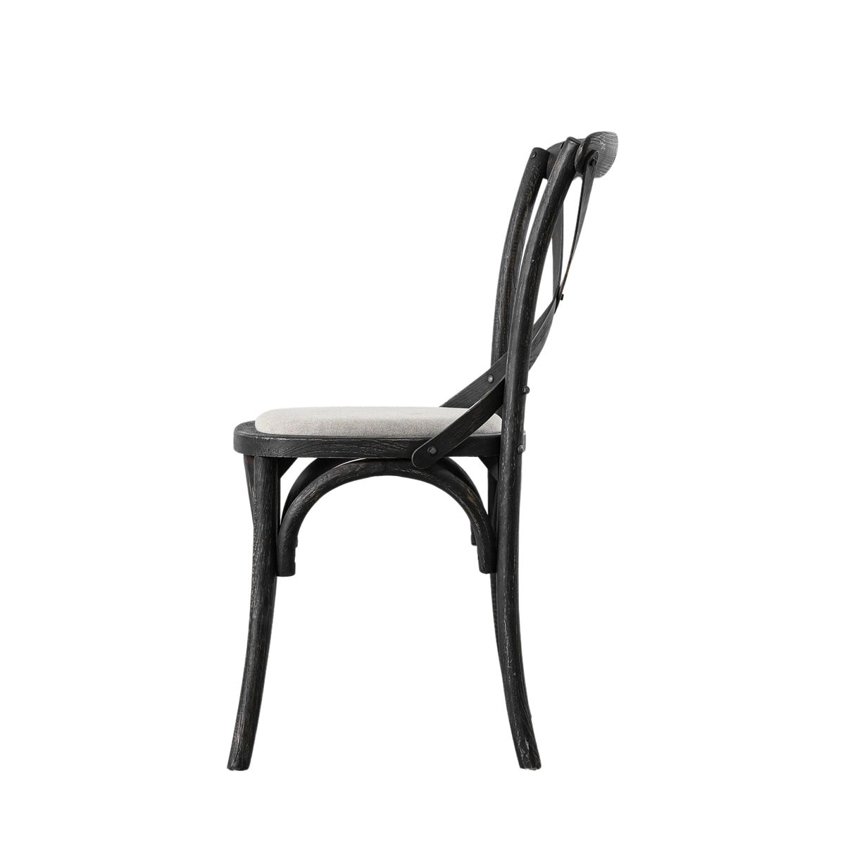 Gallery Direct Cafe Chair Black Linen 470x560x880mm (2pk)