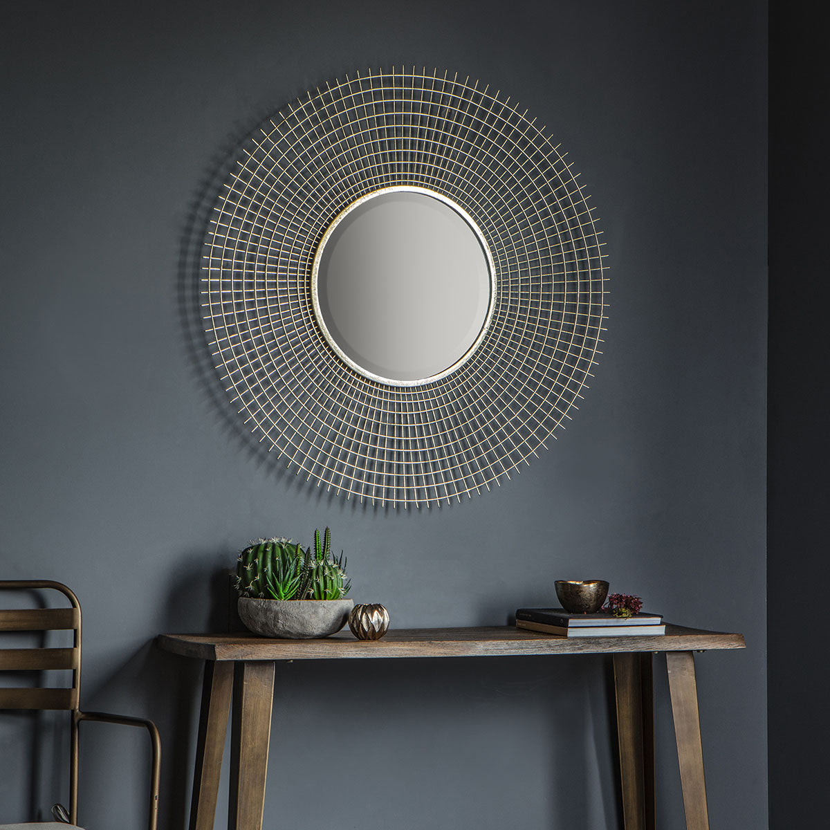 Gallery Direct Stafford Mirror Gold 900x70x900mm