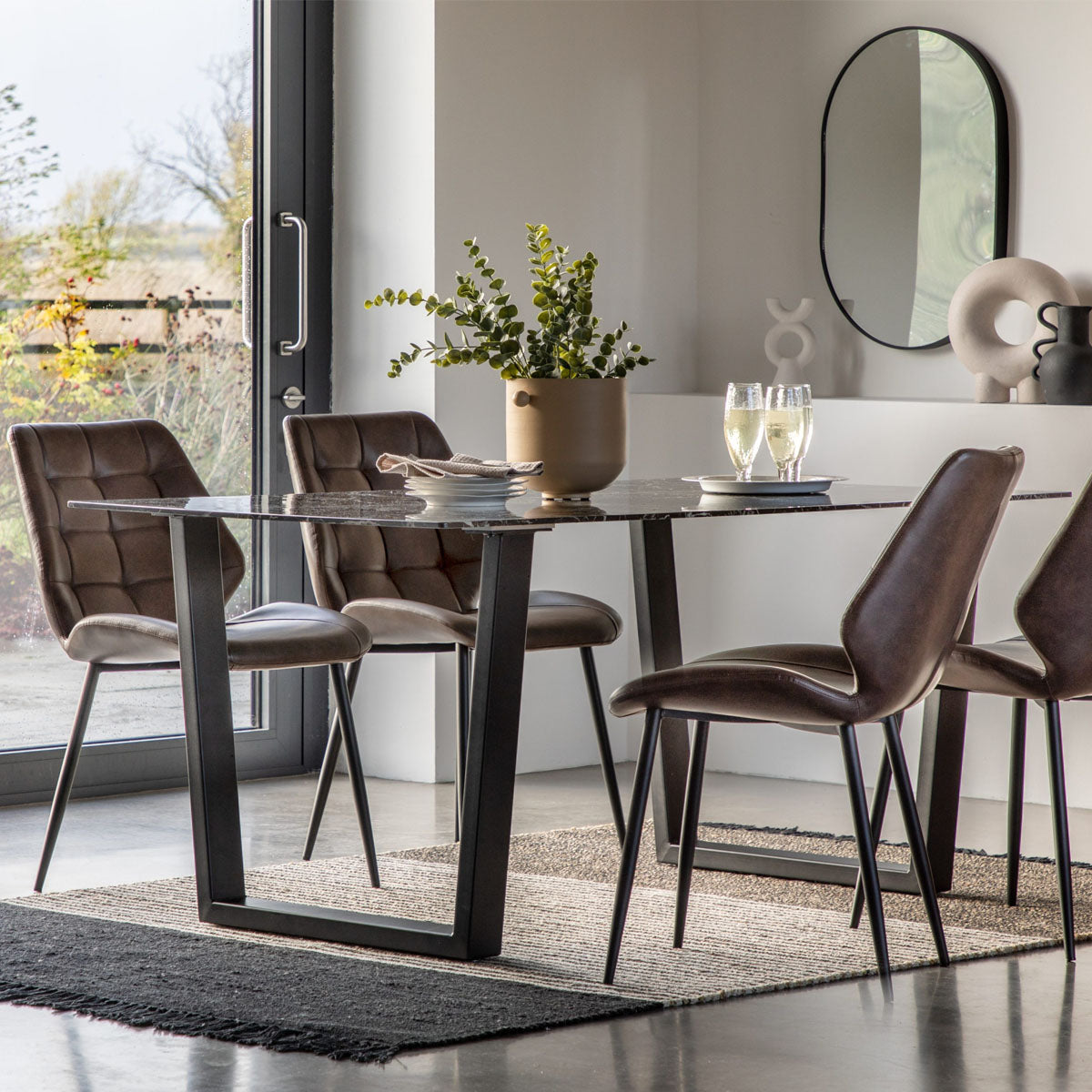 Gallery Direct Davidson Dining Table Black Effect 1600x900x750mm