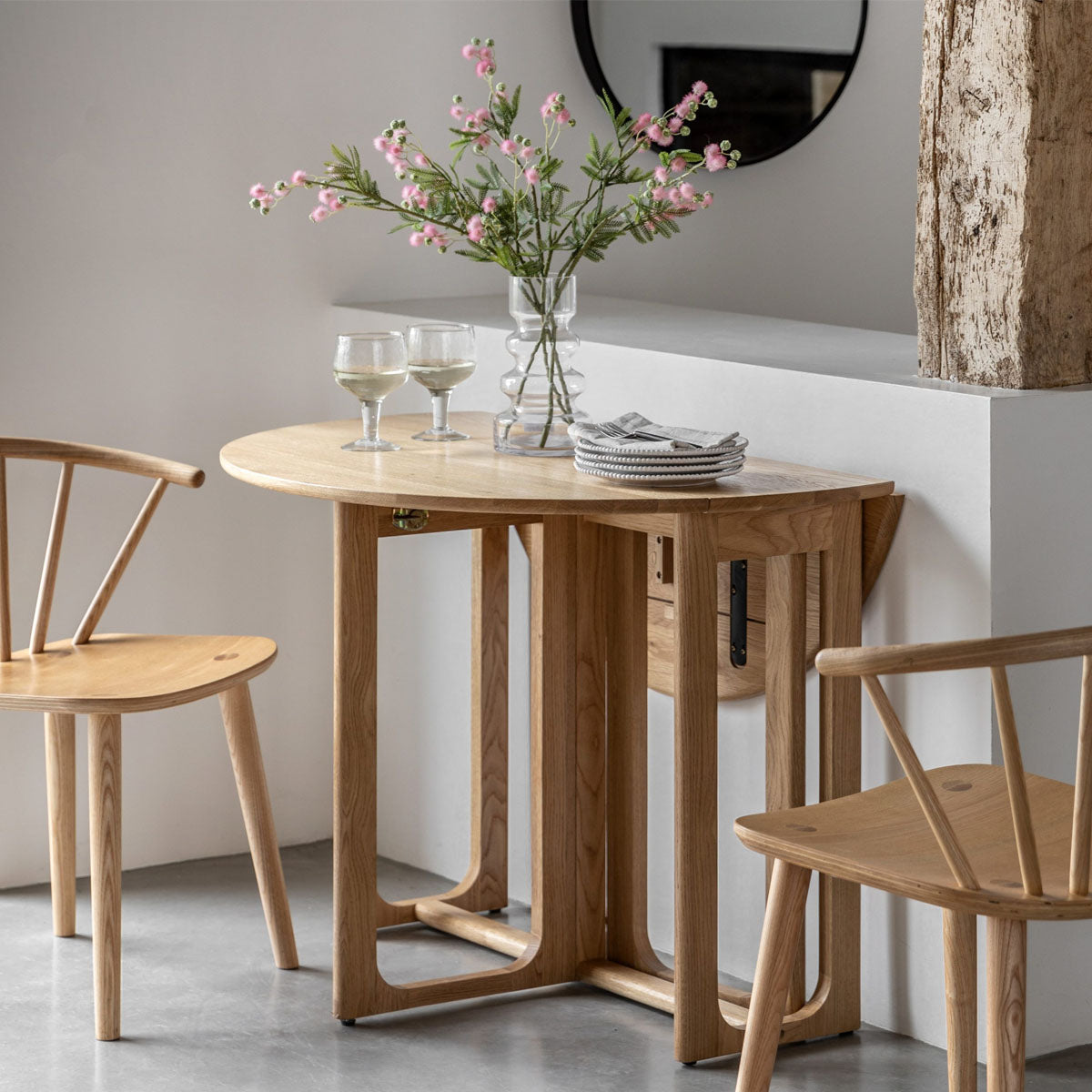 Gallery Direct Craft Folding Dining Table Natural 1000x1000x750mm