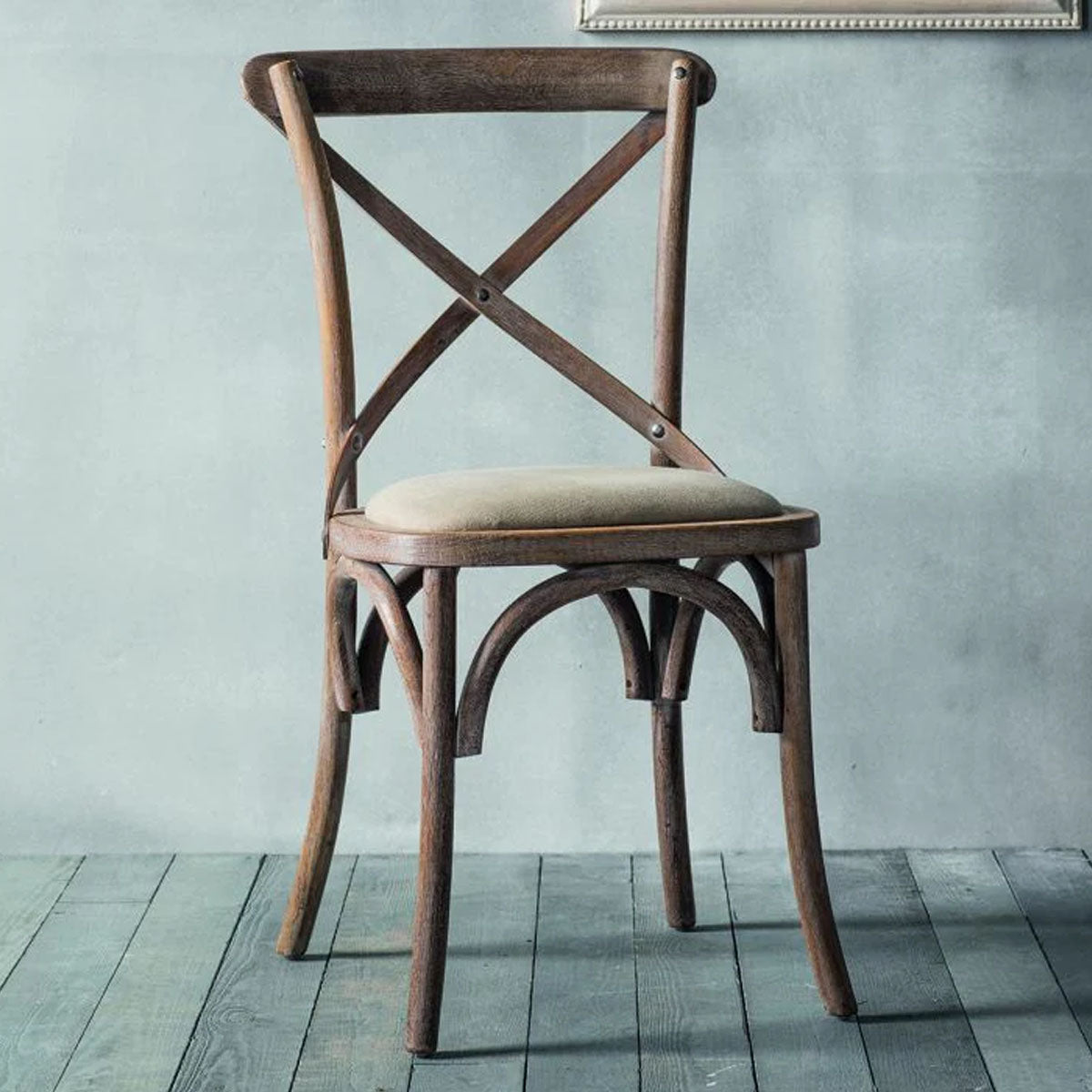 Gallery Direct Cafe Chair Washed Oak Linen 470x560x880mm (2pk)