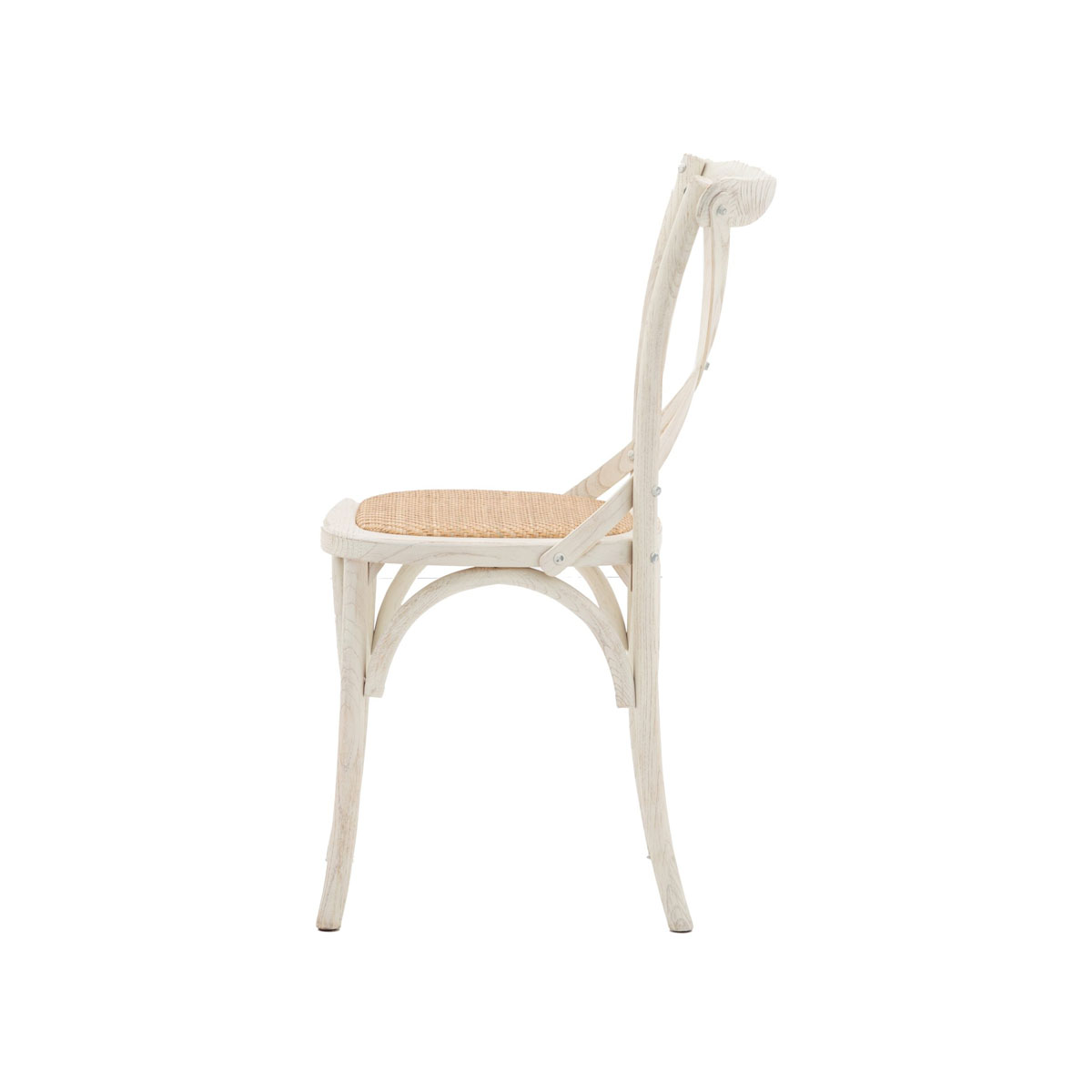 Gallery Direct Cafe Chair White/Rattan (2pk)