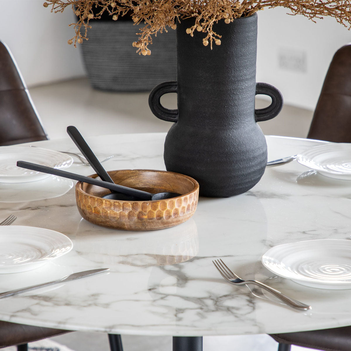 Gallery Direct Fielding Dining Table White Effect 1100x1100x750mm