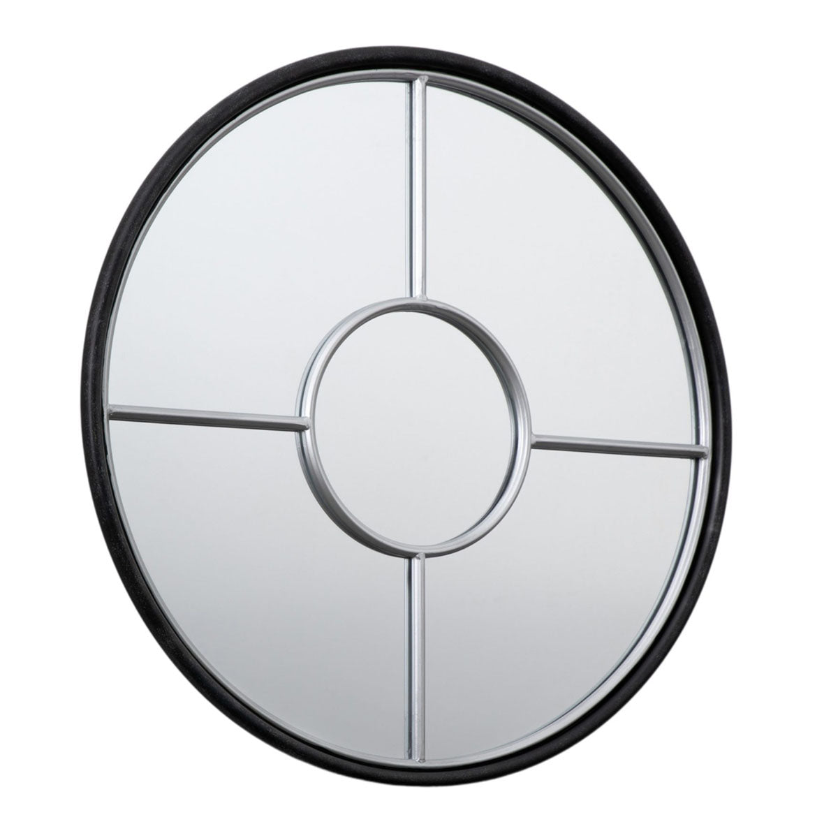 Gallery Direct Rocca Round Mirror Silver 800x35x800mm