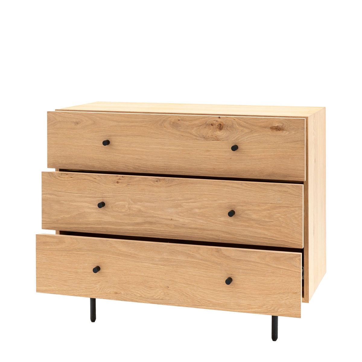 Gallery Direct Ashdown 3 Drawer Chest Natural 900x400x750mm