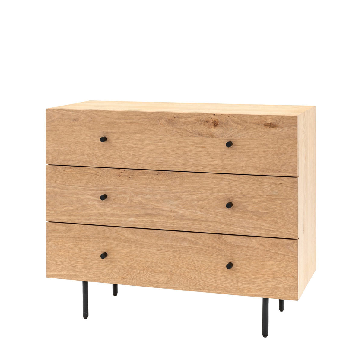 Gallery Direct Ashdown 3 Drawer Chest Natural 900x400x750mm