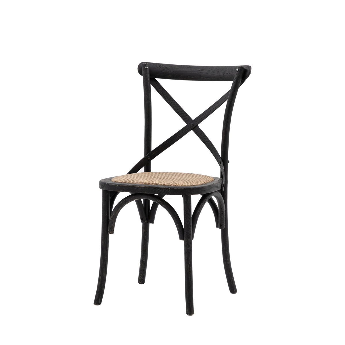 Gallery Direct Cafe Chair Black/Rattan (2pk)