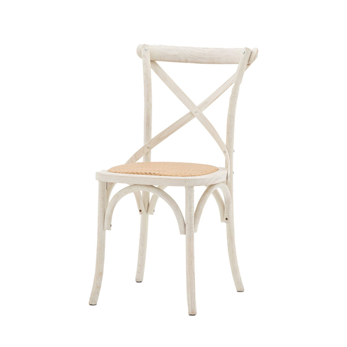 Gallery Direct Cafe Chair White/Rattan (2pk)