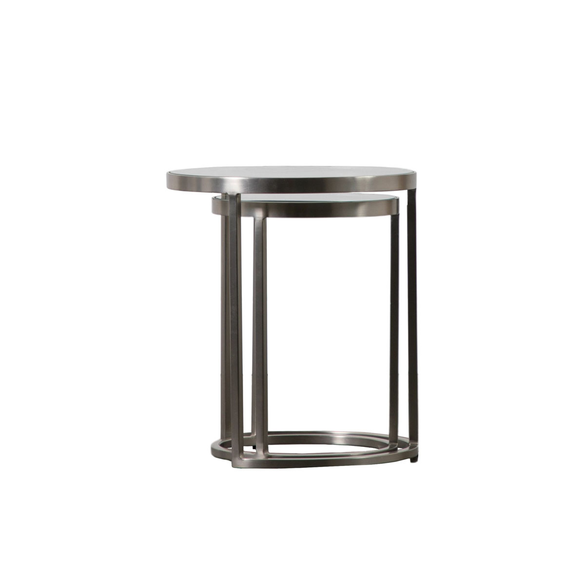 Gallery Direct Rowe Nest of Two Tables Silver