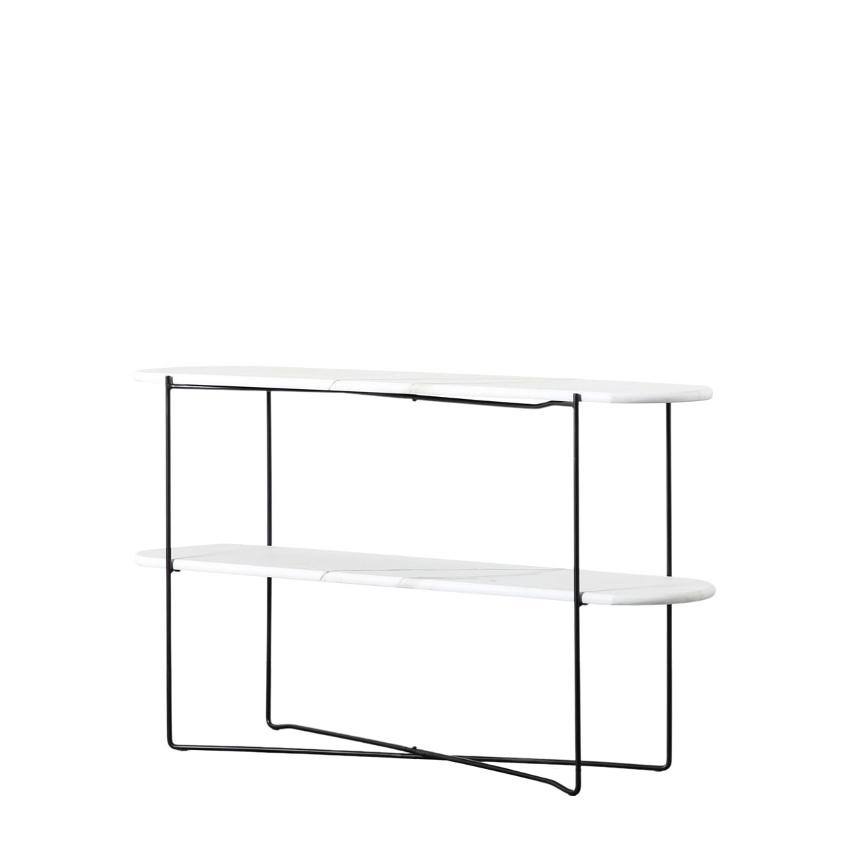 Gallery Direct Linford Console Table White Marble 1200x320x700mm