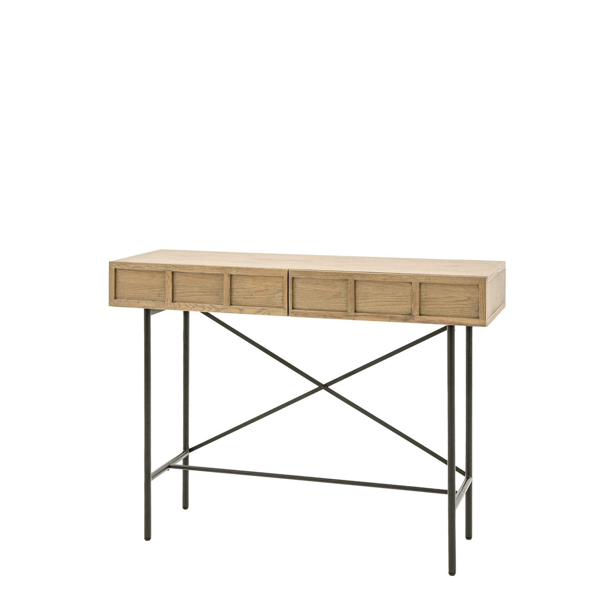 Gallery Direct Panelled 2 Drawer Console 1100x350x1100mm