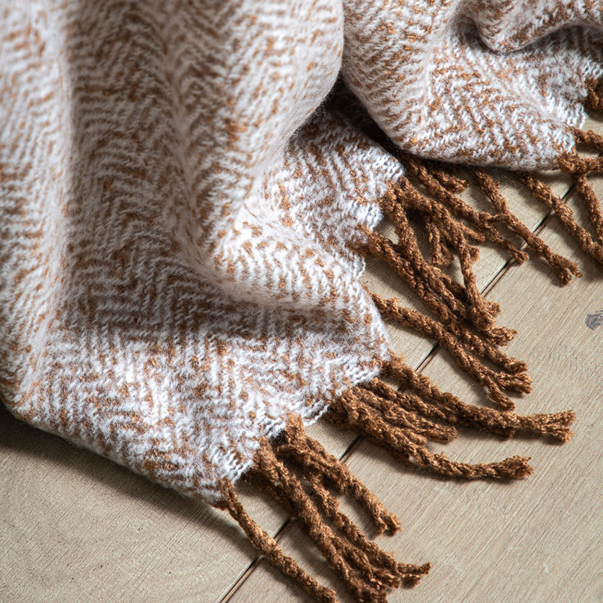 Gallery Direct Herringbone Faux Mohair Throw