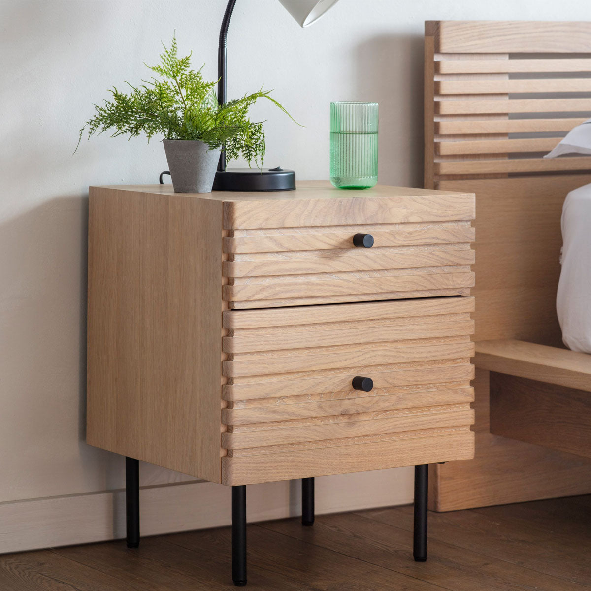 Gallery Direct Okayama 2 Drawer Bedside 450x400x550mm