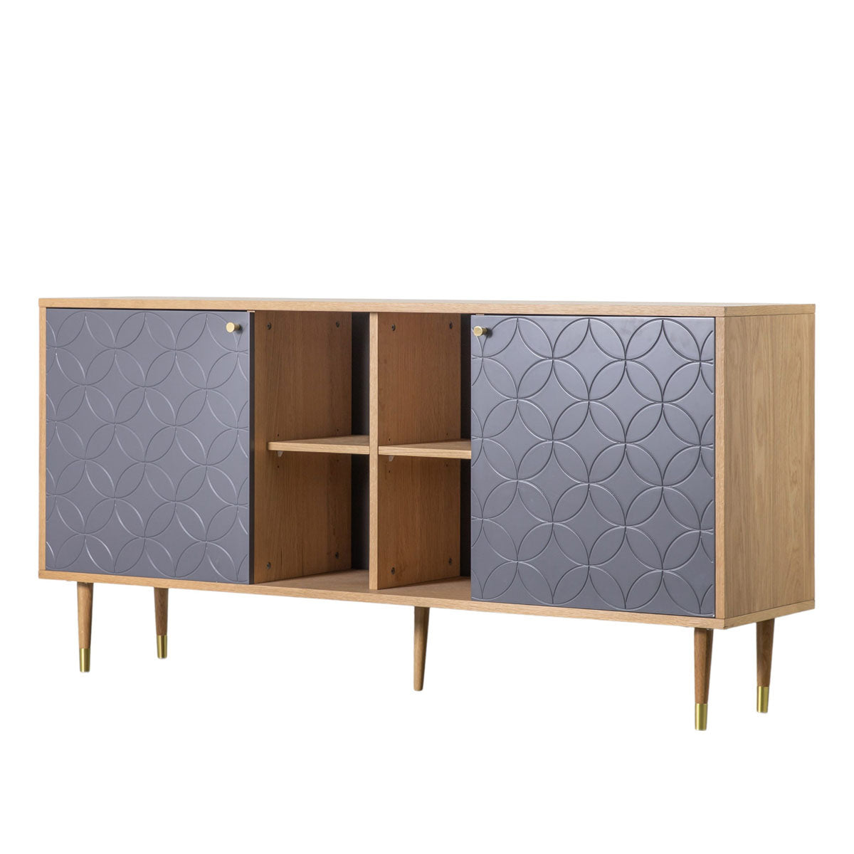 Gallery Direct Newbury Sideboard Oak Grey 1600x400x790mm
