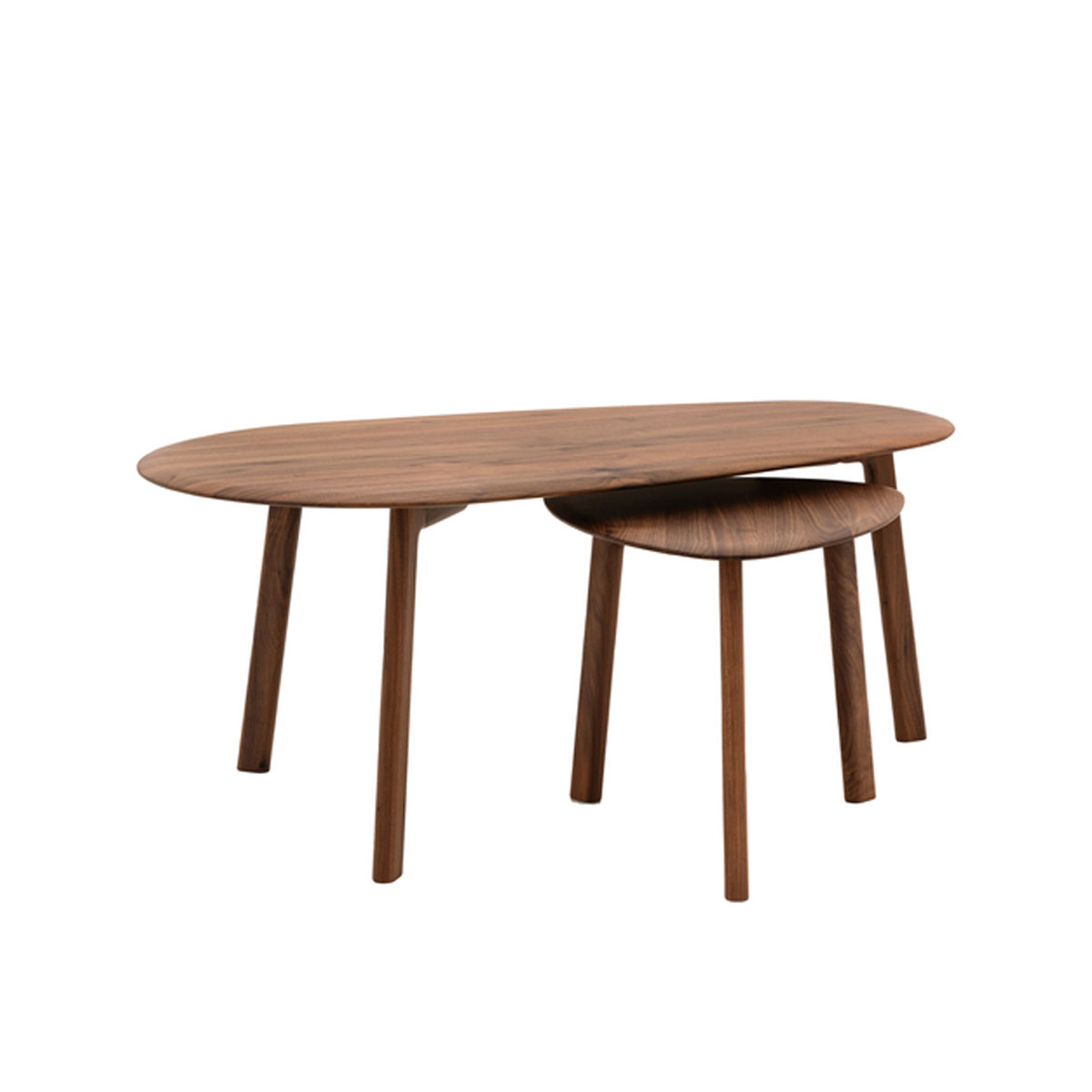 Gallery Direct Madrid Coffee Table Nest Walnut 1100x600x450mm