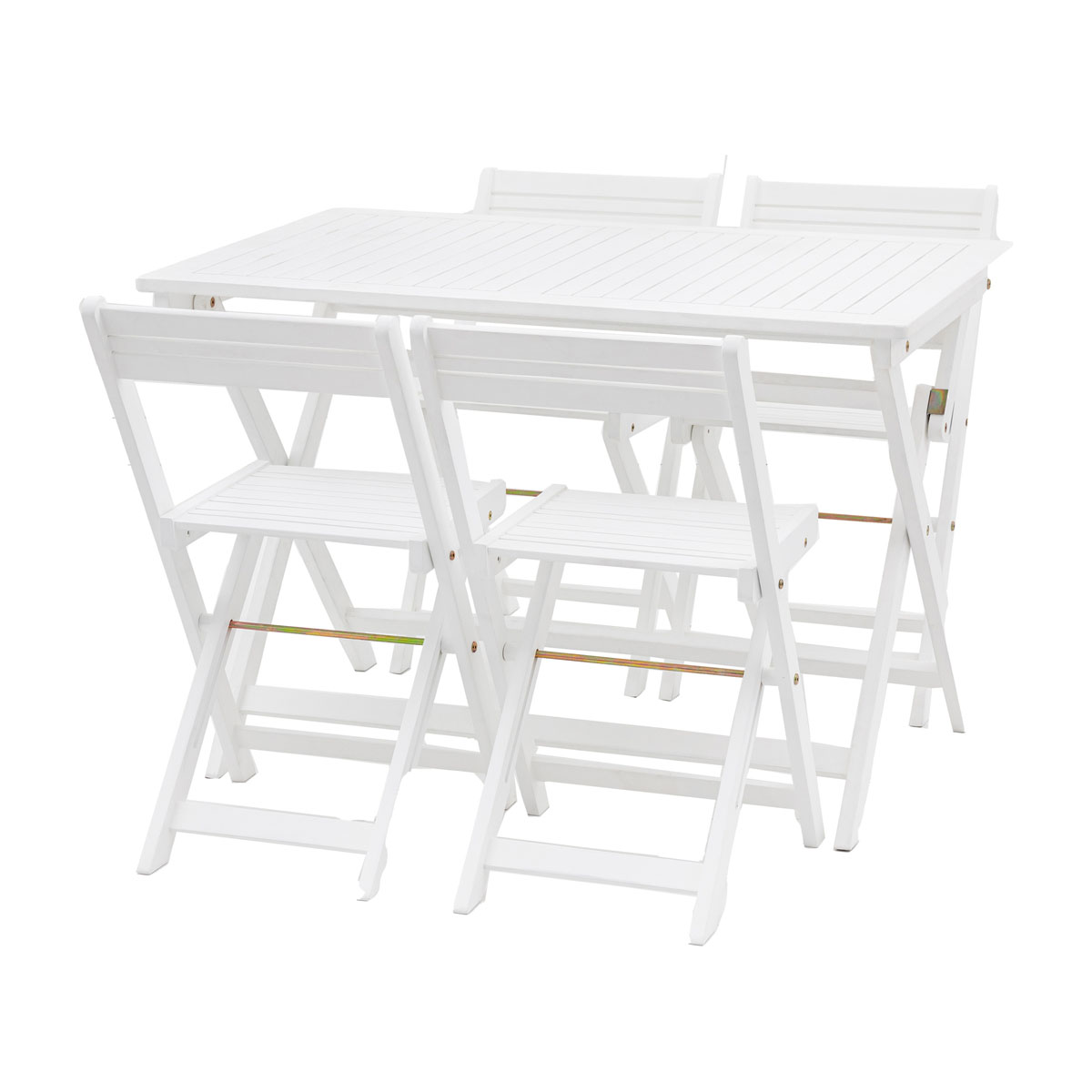 Gallery Direct Lindos White Folding Dining Set