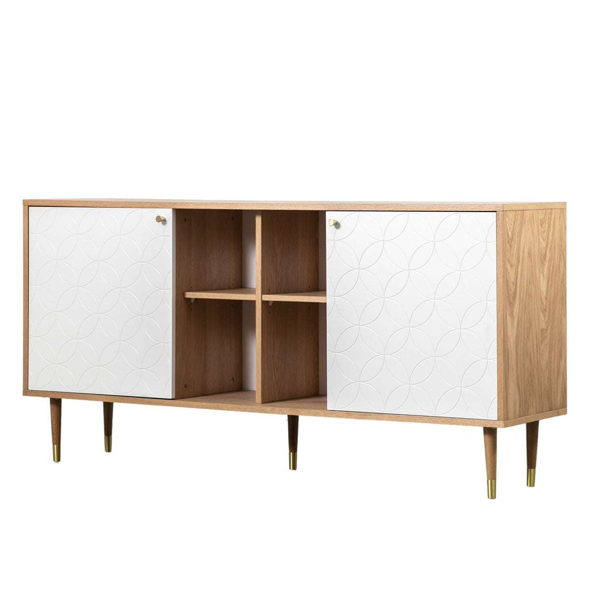 Gallery Direct Newbury Sideboard Oak White 1600x400x790mm