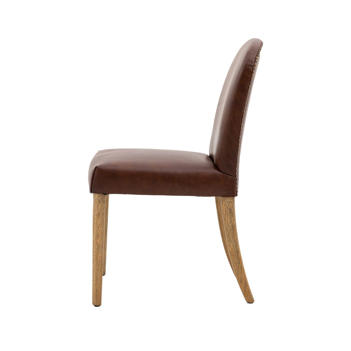 Gallery Direct Hinton Dining Chair Brn Leath (2pk) 600x455x890mm