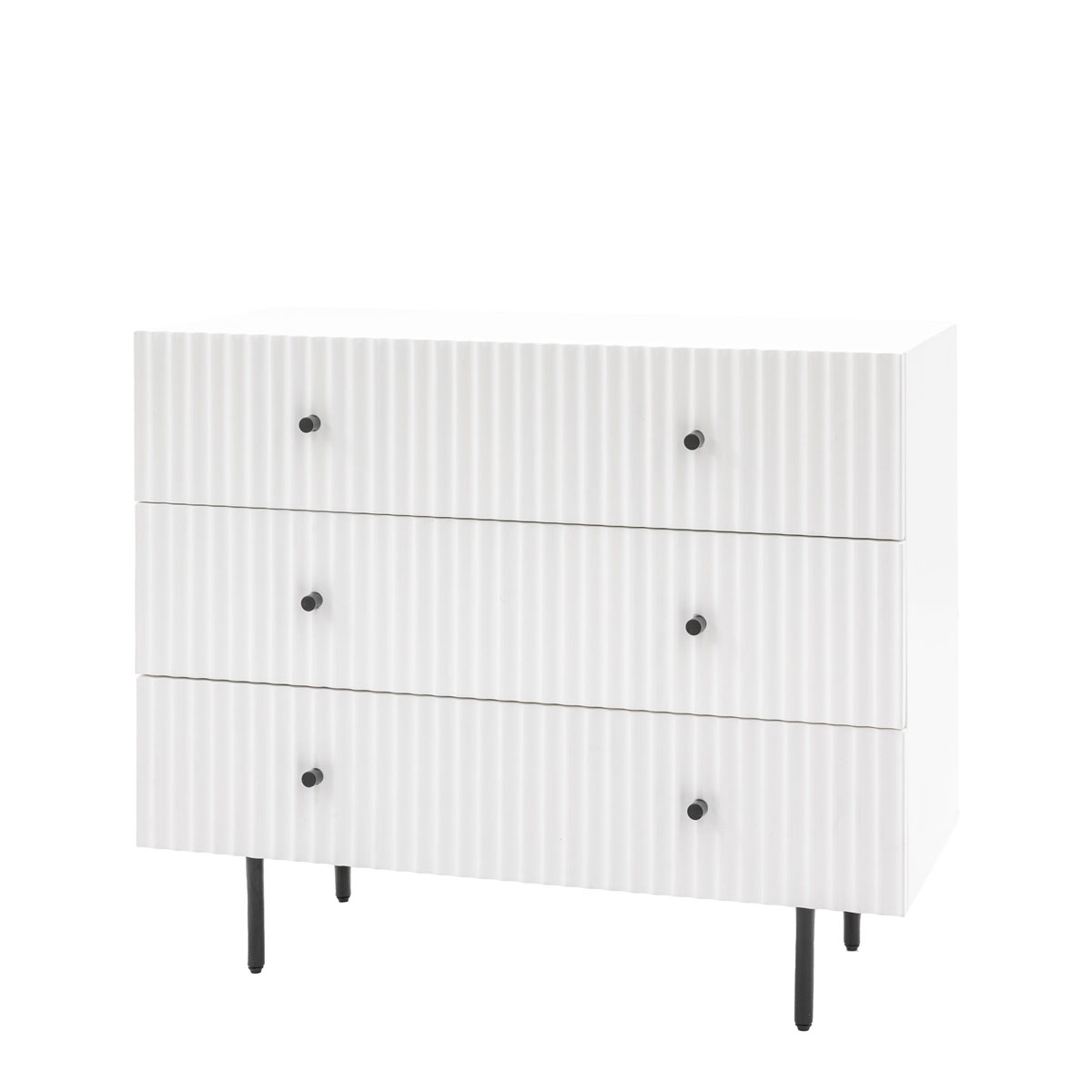 Gallery Direct Buckhurst 3 Drawer Chest White 400x900x750mm