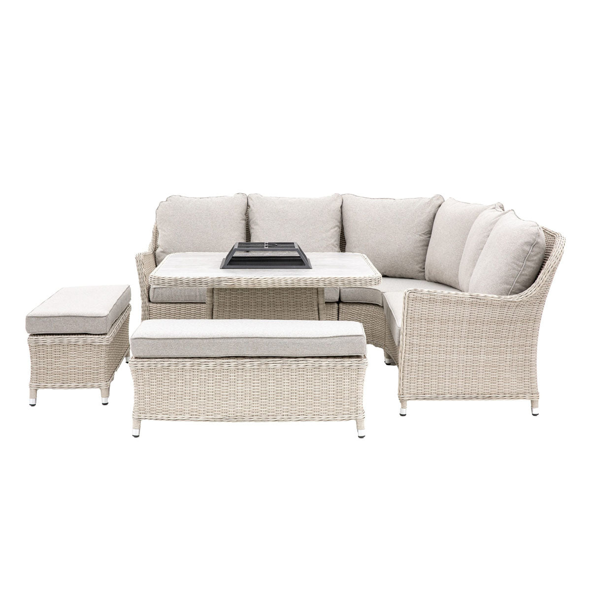 Gallery Direct Holton Corner Square Dining Set with Fire Pit