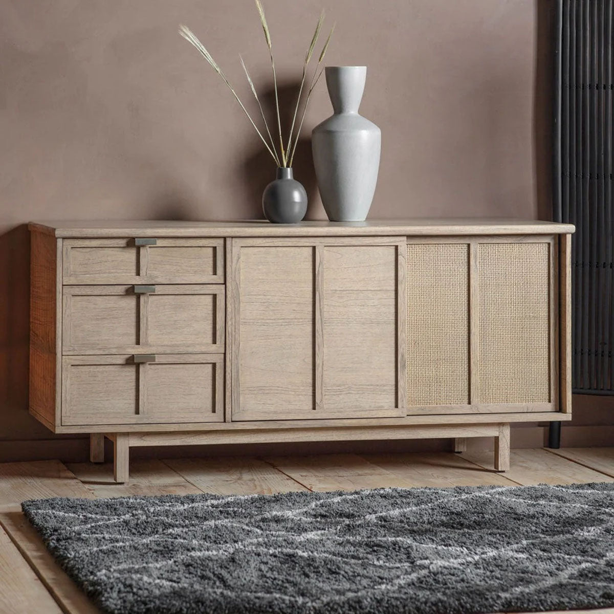 Gallery Direct Kyoto 3 Drawer 2 Door Sideboard 1500x450x700mm