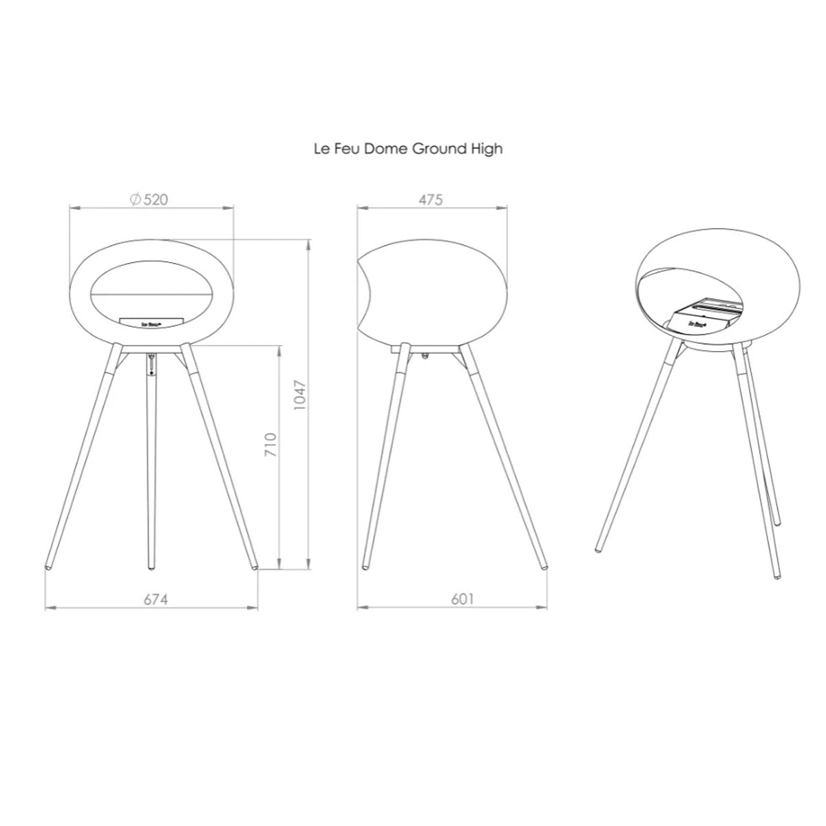 Le Feu Ground Wood High - White