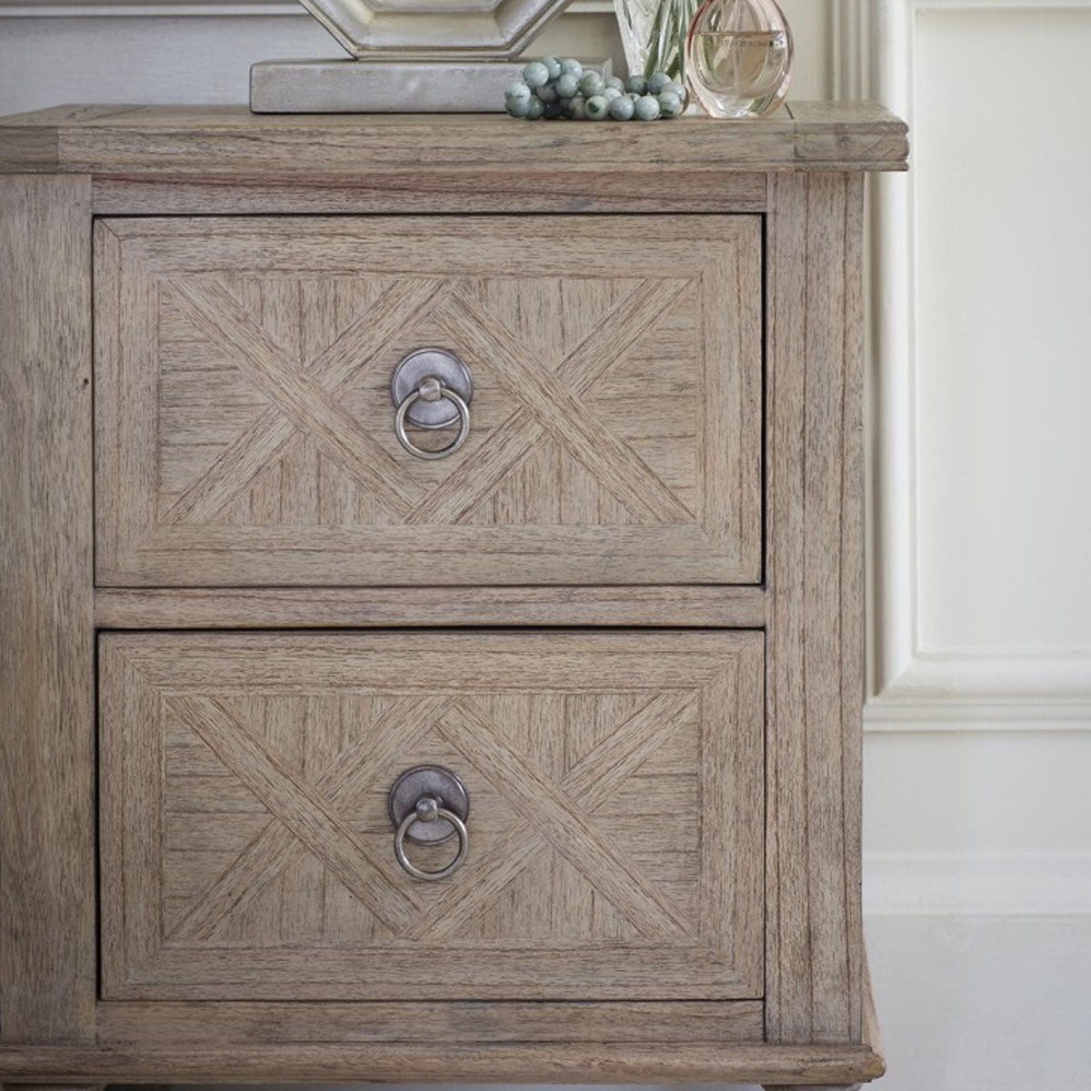 Gallery Direct Mustique 2 Drawer Bedside Table 500x400x665mm