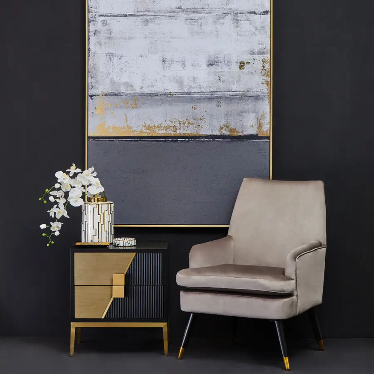 Beaumonde Home Davoli Two Drawer Side Table