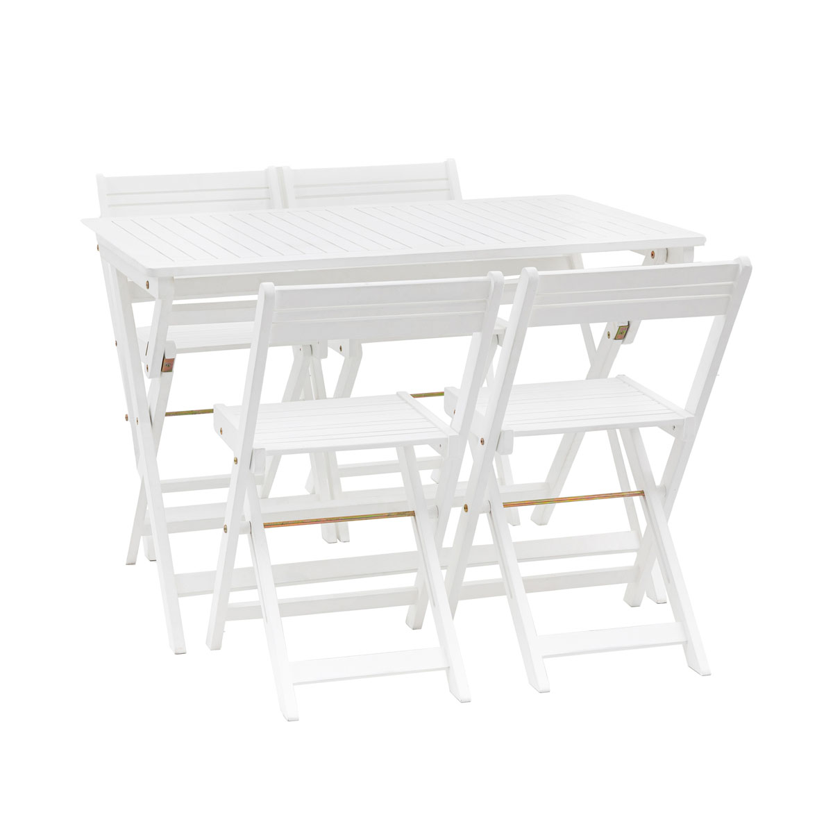 Gallery Direct Lindos White Folding Dining Set