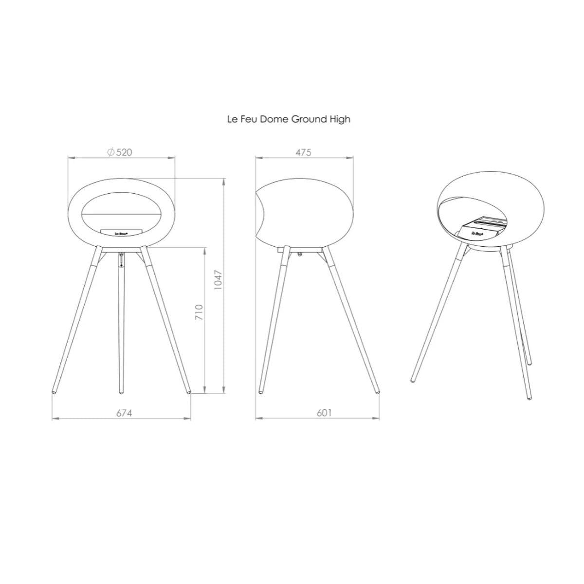 Le Feu Ground Wood High - Black