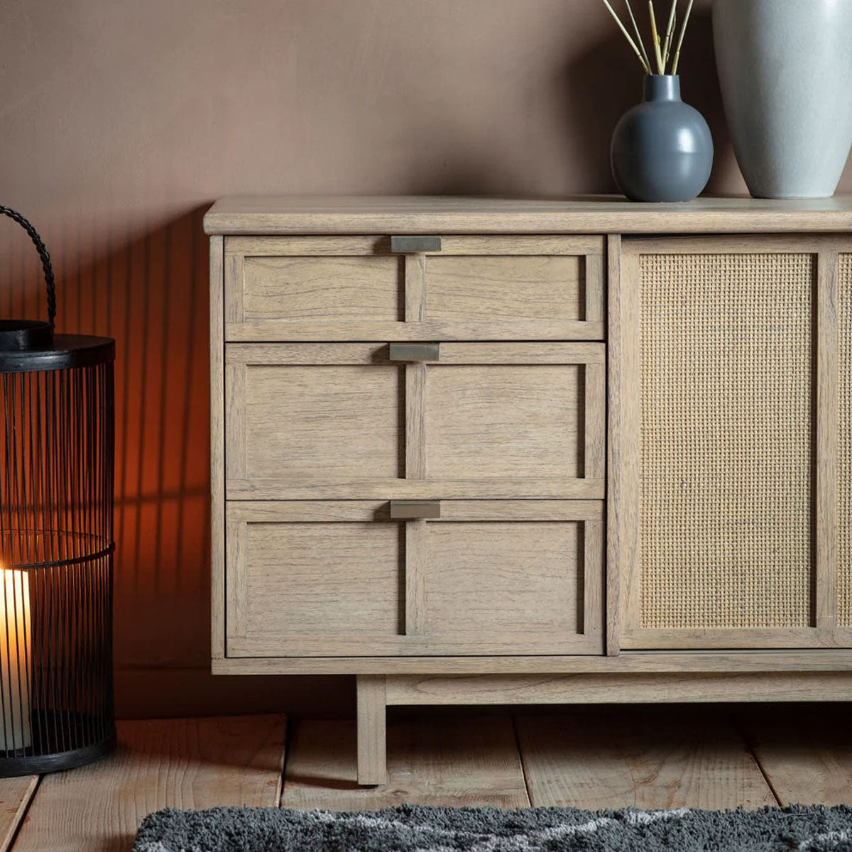 Gallery Direct Kyoto 3 Drawer 2 Door Sideboard 1500x450x700mm