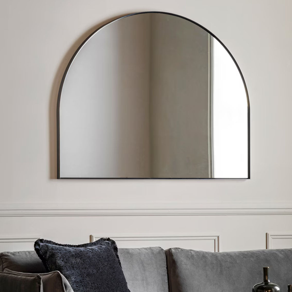 Gallery Direct Holworth Overmantle Mirror Black 900x1100mm